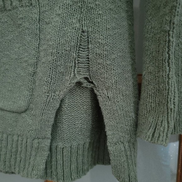 AKINI 100% Cotton V-Neck Knit Sweater, XL (Green) - Picture 5 of 7